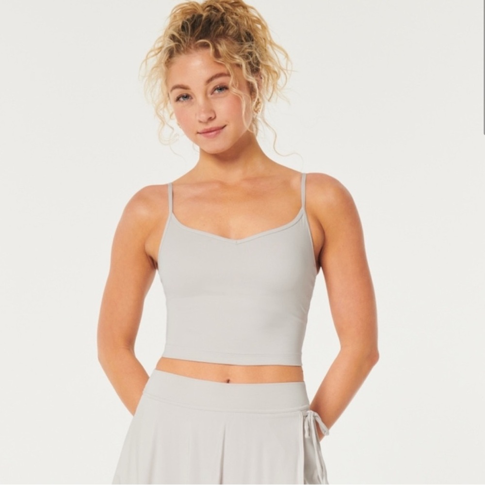 Stone Spaghetti Strap Crop Top